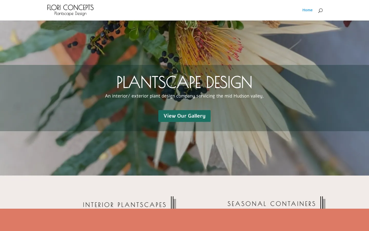 Flori Concepts home page on a laptop