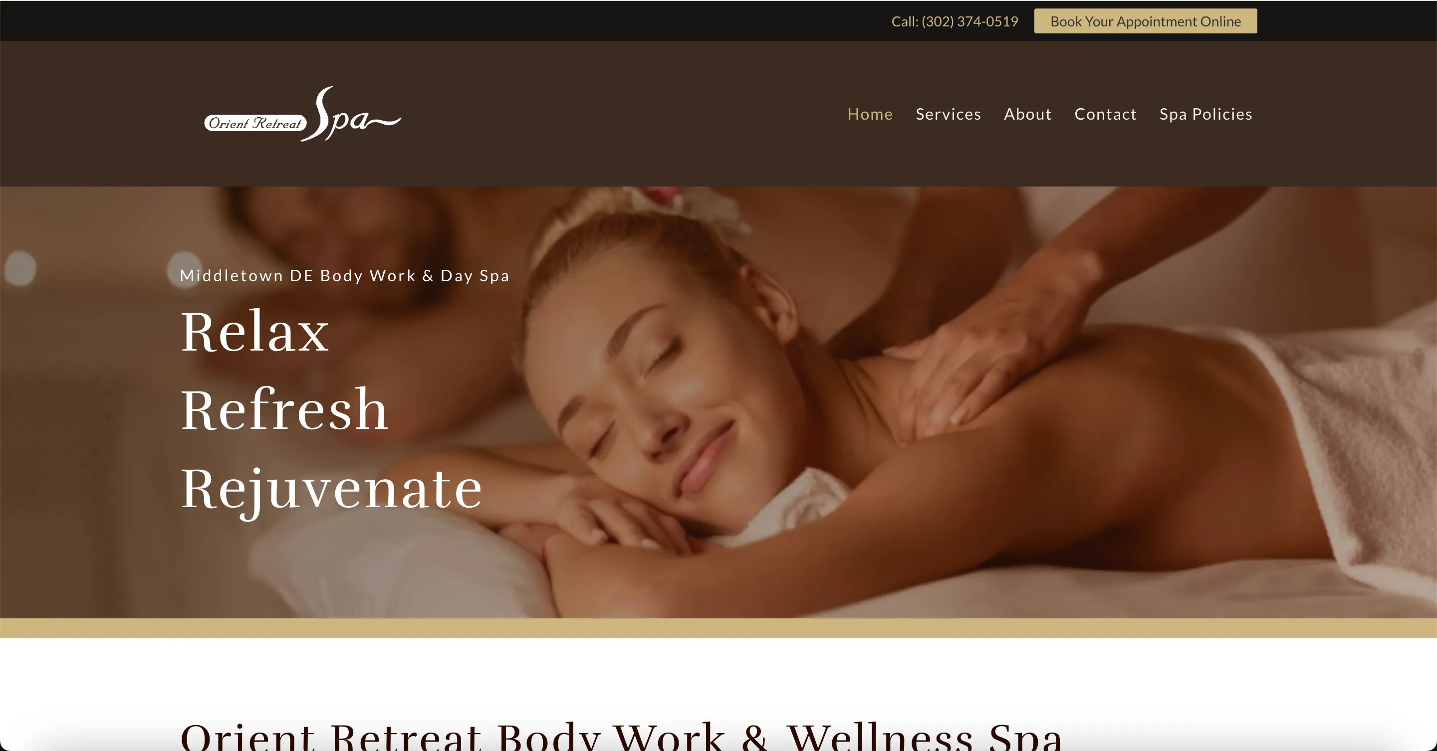 Orient Retreat Spa home page