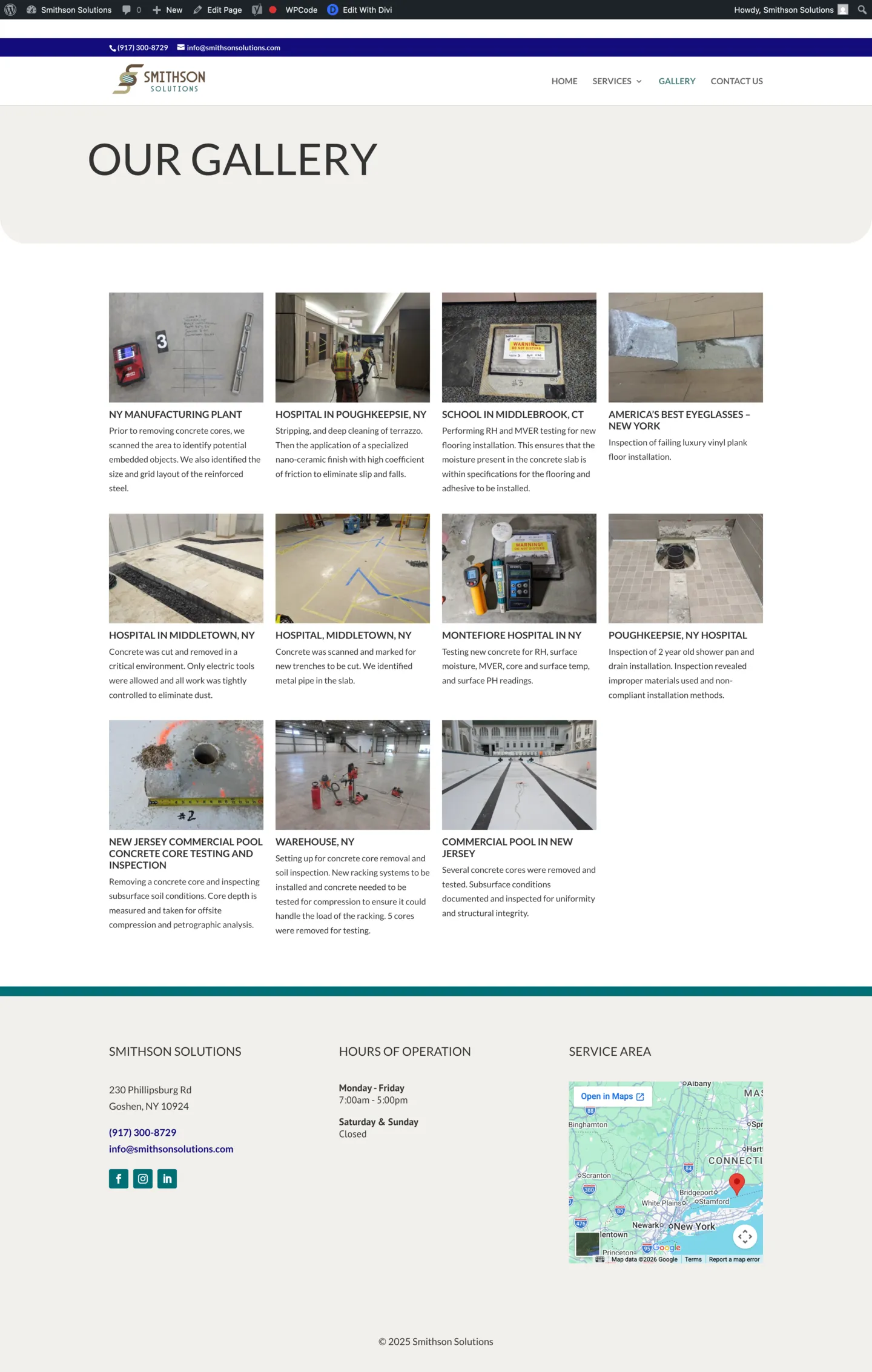 Smithson Solutions project gallery page